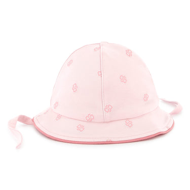 BOSS Gorro para bebe niña all over print logo rosa